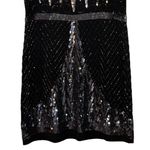 Adrianna Papell  Evening Dress Size 8 Black Beaded Sequins‎ Sleeveless Shift 1920 Photo 2