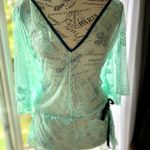 Lace And Satin Romper Teddy Lingerie Green Size 3X Photo 2