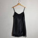 Steve Madden NWT Veera Lace Trim Slipdress Mini Dress Women's Medium Black Satin Photo 4