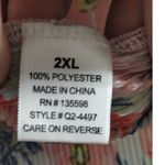 Cure Women's Size 2XL Multicolor Floral 3/4 Bell Sleeves Boat Neck Ribbed Top Pink Photo 4