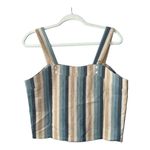 Knot Sisters  ANTHROPOLOGIE Striped Linen Blend‎ Tank, Small Photo 2