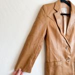 Karen Silton 70s Authentic Vintage 100% Leather Western Blazer Jacket Camel Tan Size 8 Photo 5