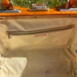 Vintage Woven Purse Bag Amber Lucite and Gold Tone Made in British Hong Kong Photo 7