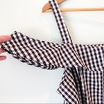 Ultra Flirt  Black White Checkered Plaid Cold Shoulder Tie Front Top XL Photo 3