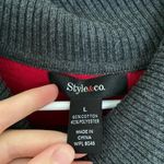 Style & Co NWOT women’s gray red cowl neck drapey tunic relaxed sweater large Photo 3