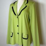 Misook Knit Jacket Bright Green Button Front Tailored Women’s Size Small Photo 1