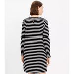 Loft  Striped Ottoman Mock Neck Dress Long Sleeve Mini Ribbed Material NWT - S Photo 1