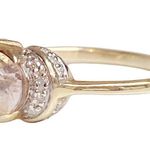 14K Rose Gold Oval Shape Morganite Cubic Zirconia Women's Ring Size 7 Photo 2