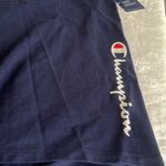 Champion  Biker Shorts 4X Logo Band Navy Blue Stretch Workout Shorts Loungewear Photo 2