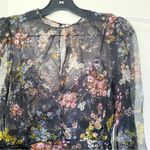 Cinq A Sept Dress Marianne Floral Silk Organza Tie Wedding Black Multi 0 NWT Photo 5