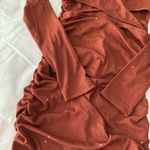 SheIn Caramel Brown Sparkly Plunging Neck Cut Out Cross Front Bodycon Dress Photo 3