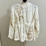 Johnny Was NWOT  Embroidered White Cupra Top Zip Up Jacket Bohemian Size S Photo 6