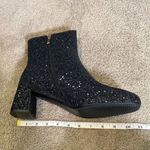 Women’s Black Glitter Covered Chunky Heeled Party Boots with Zipper Size 11 Photo 9