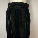 Vintage Velvet Skirt Gathered Waistband Black Midi Straight Michelle Stuart Size 12 Photo 3