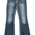 Silver Jeans Lola Flare 27 x 33 Faded Wash Ripped Distressed Denim Studded Photo 0