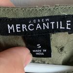 J.Crew  Mercantile Olive Green Eyelet Linen Long Sleeve Blouse Photo 4