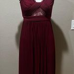 ASOS  design fuller bust lace and pleat bardot burgundy dress size 4 nwt Photo 2