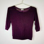 Mary Jane Women's Purple Knit 3/4 Sleeve Top Small Lightweight Casual Chic Photo 1