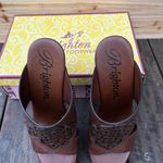 Brighton NWOT New Brown Leather  Delia Wedges Sandals w/ Cutout Detail w/ Box Photo 4