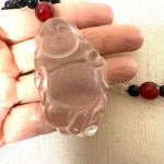 Long clear glass Buddha beaded pendant necklace Photo 5