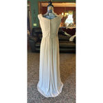 David's Bridal  Celebrate Bridesmaid/Party Dress Champagne Long Mesh Size 6 NWT Photo 1