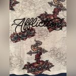 Affliction  Sacred Heart Roses Embroidered Crop Tee Women White & Red Size Medium Photo 5