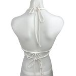 Edikted  White Halter V-Neck Open Back Tie Neck Strap Sleeveless Crop Top Size XS Photo 1