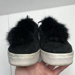 Sam Edelman  Size 10 Shoes Leya Black Velvet Faux Fur Pom Pom Slip-On Women's Photo 8