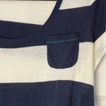 Tommy Hilfiger Women's Medium Navy Blue and White Stripe Short Sleeve Shirt Top Photo 1
