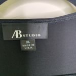 AB Studio Y2K Black Slinky Blouse Knit Ring Ruched Bust Sz XL Photo 4