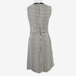 Ralph Lauren Lauren Houndstooth black white sleeveless dress 4 faux leather trim Photo 1