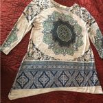 Rue Juju  Blouse Blue and Green Patterned Women’s Top Size L Photo 0