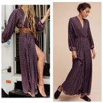 Anthropologie NAT by Natalie Martin Nico Wrap Duster Dress Floral Maxi Medium Purple Photo 8