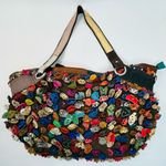 Vintage 3D Handcrafted Leather Floral & Butterfly Studded Boho Hippie Purse Photo 0