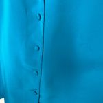 Country Sophisticates Pendelton Turquoise Silky Blouse Sz 12 Blue Photo 2