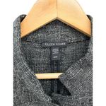 Eileen Fisher  Textured Knit High Collar Jacket Gray Black Button Front Career Photo 1