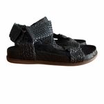 Kelsi Dagger  Brooklyn Spark Black Woven Leather Sandals Photo 2