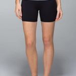 Lululemon  Groove Short *Full-On Luon Black Blue Mid Rise Athletic Shorts Size 4 Photo 1