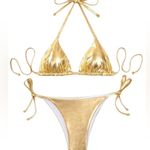 Elegant Gold Bikini Set Size XXL Photo 0