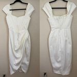 House Of CB  Loretta Ivory‎ Satin Strapless Dress white corset midi NWOT size S Photo 6