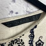 ZARA trufuluc TRF collection Embroidered tunic dress cream black sz M boho Photo 3
