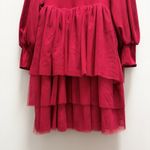 Holiday Red Tier Tulle Party Dress Whimsical Modest Christmas Festive L NWT READ Size L Photo 11