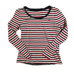 Tommy Hilfiger Women's Striped Top - Red, White, and Black Photo 3
