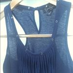 Jessica Simpson Women’s Scoop Neck Fringe Front Keyhole Back Tank Photo 2
