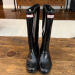 Hunter  Black Original Tall Gloss Rain Boot Size 10 Photo 1