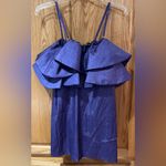 ZARA  Ruffled Ruffle‎ Metallic Thread Mini Cocktail Dress in Purple Size Small Photo 15