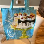 Birthday Anniversary Shower Cake Tote Gift Bag Plastic Reusable Blue Photo 3