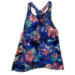Everly ‎ Floral Racerback Tank Top Blue Size Small Photo 3
