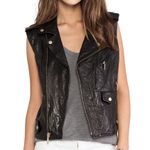 Rebecca Minkoff Leandra Leather Vest Black XS Lambskin Moto Zip Photo 8