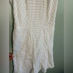 Bebe  Elegant White Striped Bandage Style Knee Length Summer Dress Sz 4 Photo 2